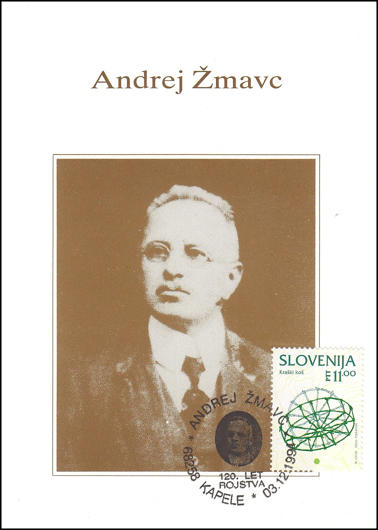 120 LET ROJSTVA ANDREJ ŽMAVC 1874 - 1994 